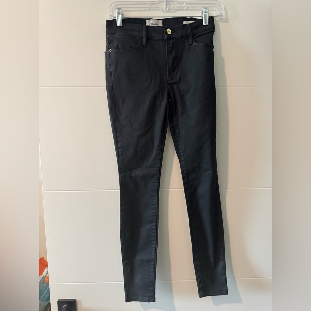 Frame denim le skinny high black jeans size 24